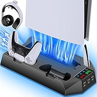 PS5 Stand with Cooling Station and Dual Controller Charging Station for PS5 Digital Edition, PS5 ... | Amazon (US)