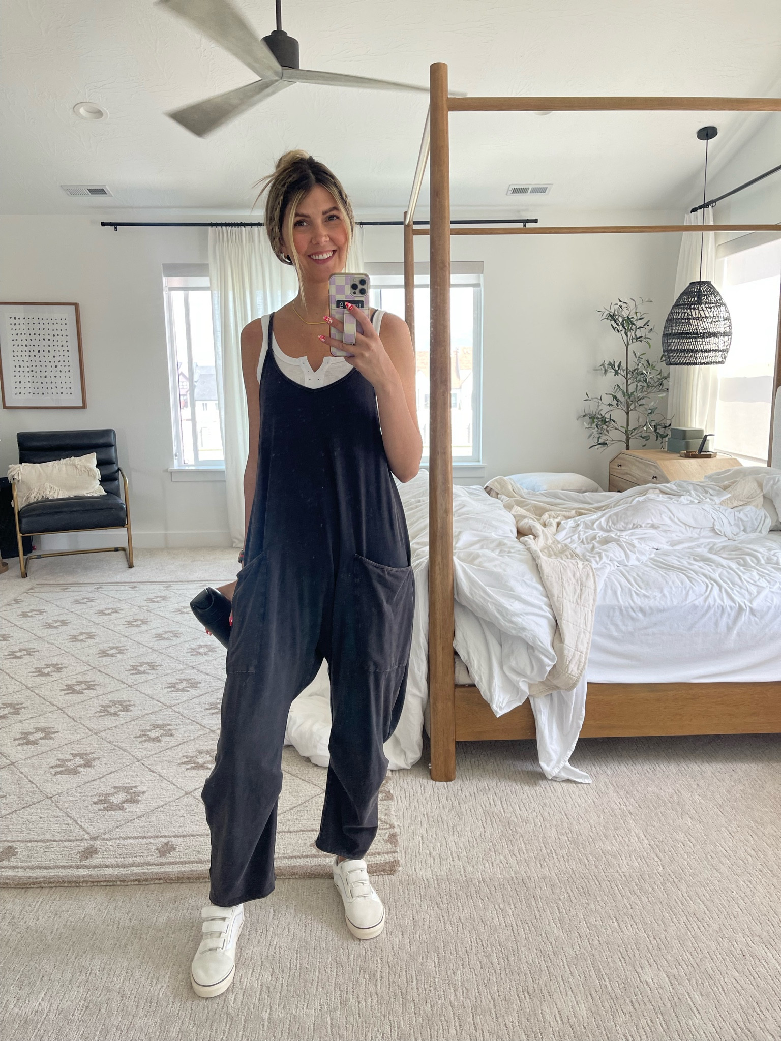 I’ll be living in this outfit all summer! The hotshot onesie is so comfy! 