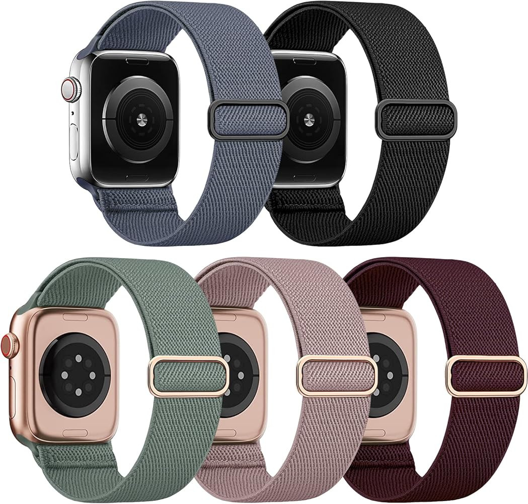 EOMTAM 5 Pack Stretchy Nylon Compatible for Apple Watch Ultra 2/1 Band 38mm 40mm 41mm 42mm 44mm 4... | Amazon (US)