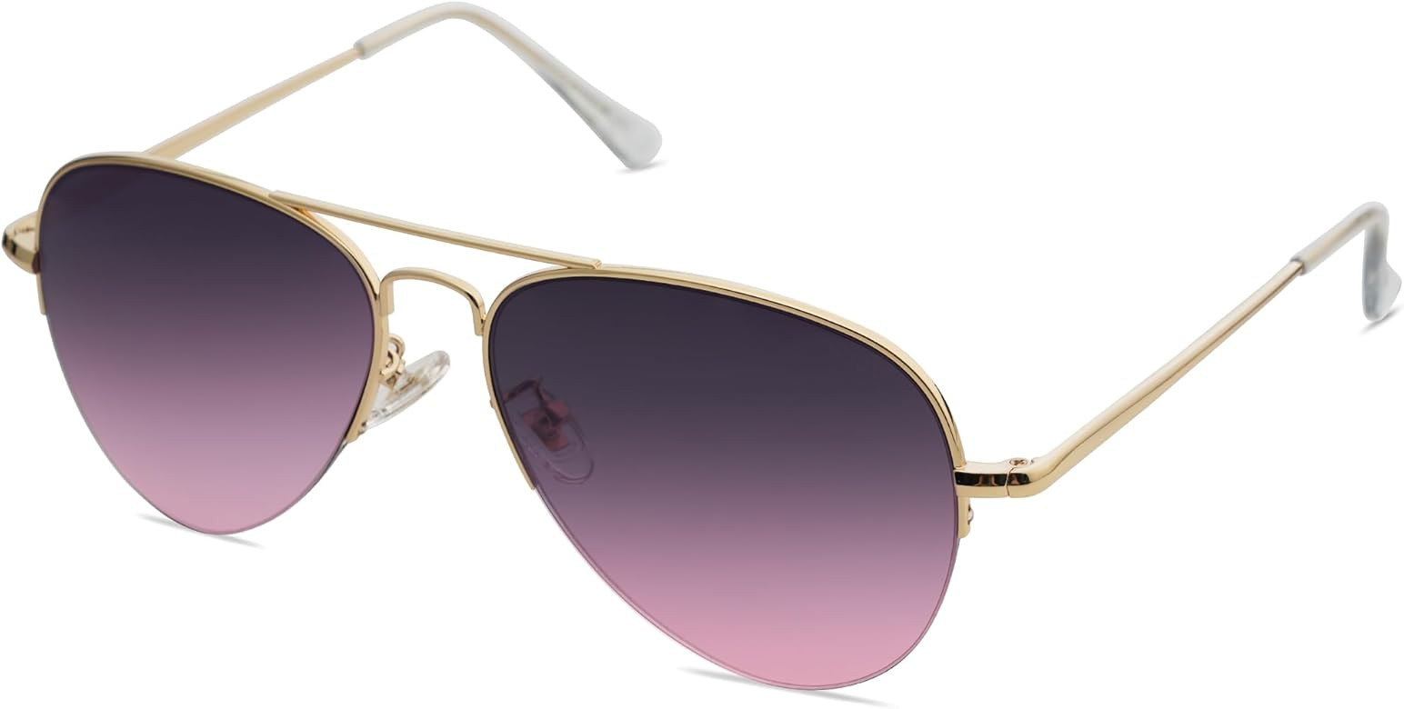 SOJOS Men's Women's Sunglasses, Classic Semi Rimless Metal Frame SJ1106 | Amazon (US)