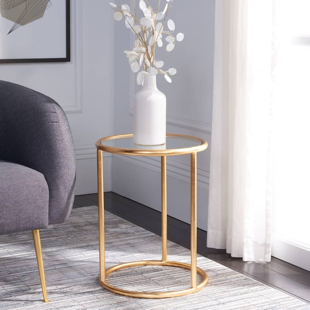 Safavieh Home Collection Shay Light Gold Accent Table | Amazon (US)