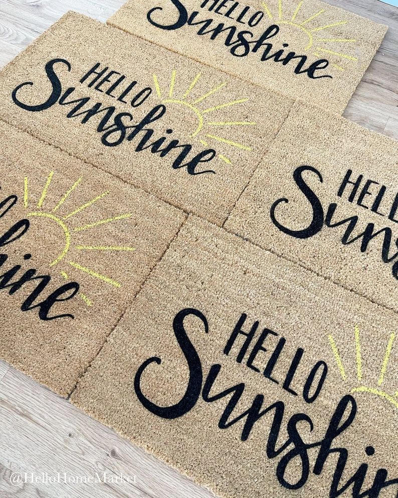 Hello Sunshine Door Mat - Springtime - Housewarming DoorMat - Spring Doormat - Gift - Spring deco... | Etsy (US)