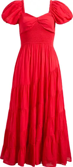 Free People Sundrenched Smocked Puff Sleeve Maxi Dress | Nordstrom | Nordstrom