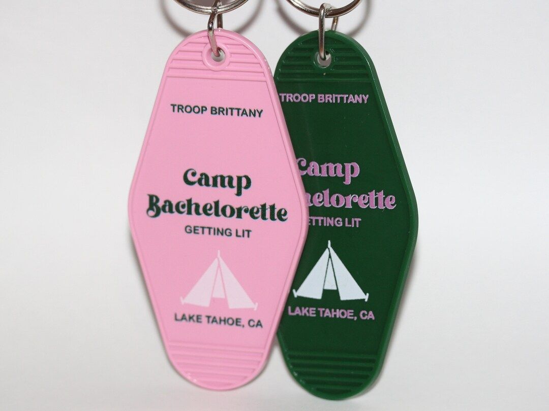 Set of 10 Camp Bachelorette Favors Retro Motel Keychains - Etsy | Etsy (US)