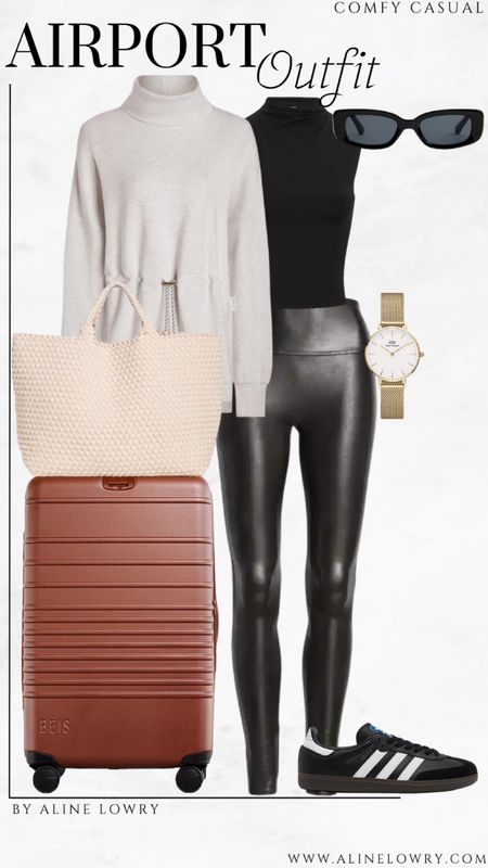 Airport Outfit Idea for fall. Best seller leggings and sweater. #falloutfitidea #casualchic 

#LTKstyletip #LTKSeasonal #LTKtravel