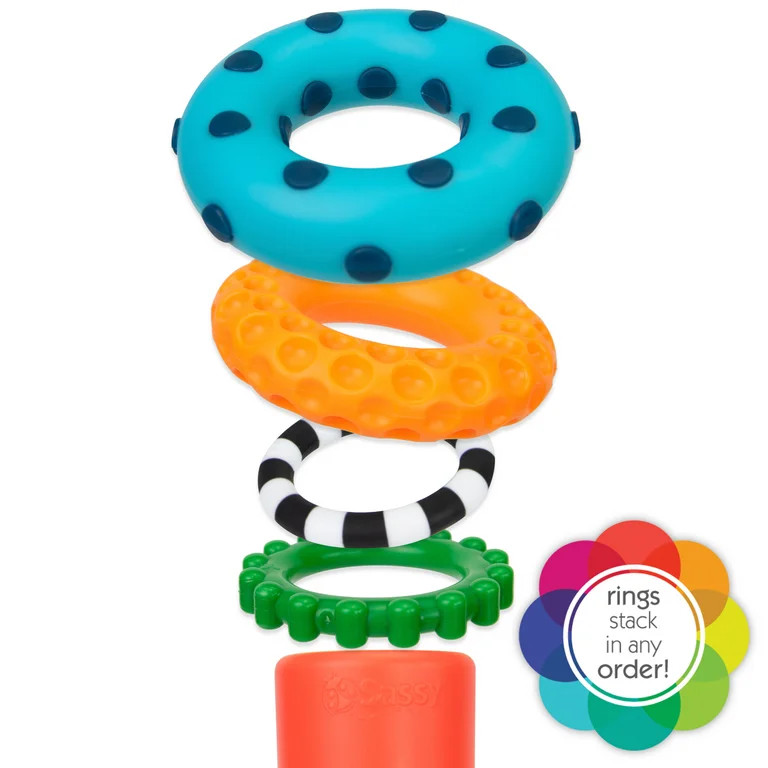 Sassy Stacks of Circles Stacking Ring STEM Learning Toy, 9 Piece Set, Ages 6 Months and Up - Walm... | Walmart (US)