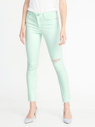 Mid-Rise Rockstar Distressed Super Skinny Ankle Jeans for Women | Old Navy US
