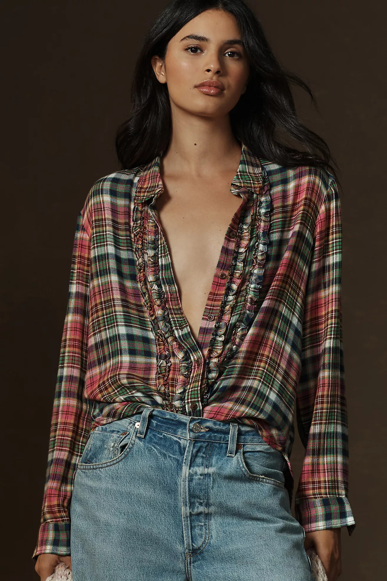 Pilcro Tuxedo Buttondown Shirt | Anthropologie (US)