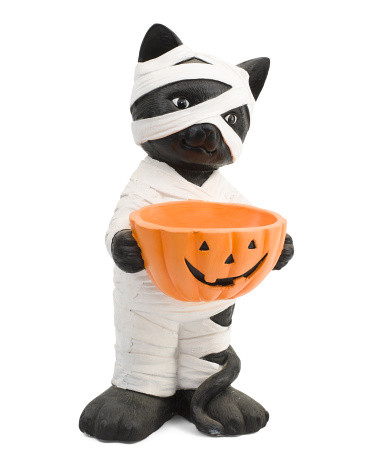 24.25in Outdoor Safe Halloween Cat With Candy Bowl | Halloween | Marshalls | Marshalls
