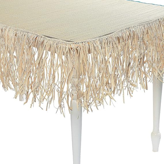 24 Foot Long Tiki Bar Raffia Fringe Skirt - Thatch (1-Pack) | Amazon (US)