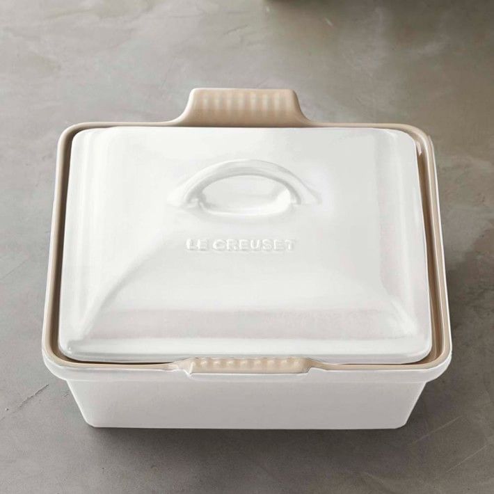 Le Creuset Heritage Stoneware Shallow Square Covered Baker | Williams-Sonoma