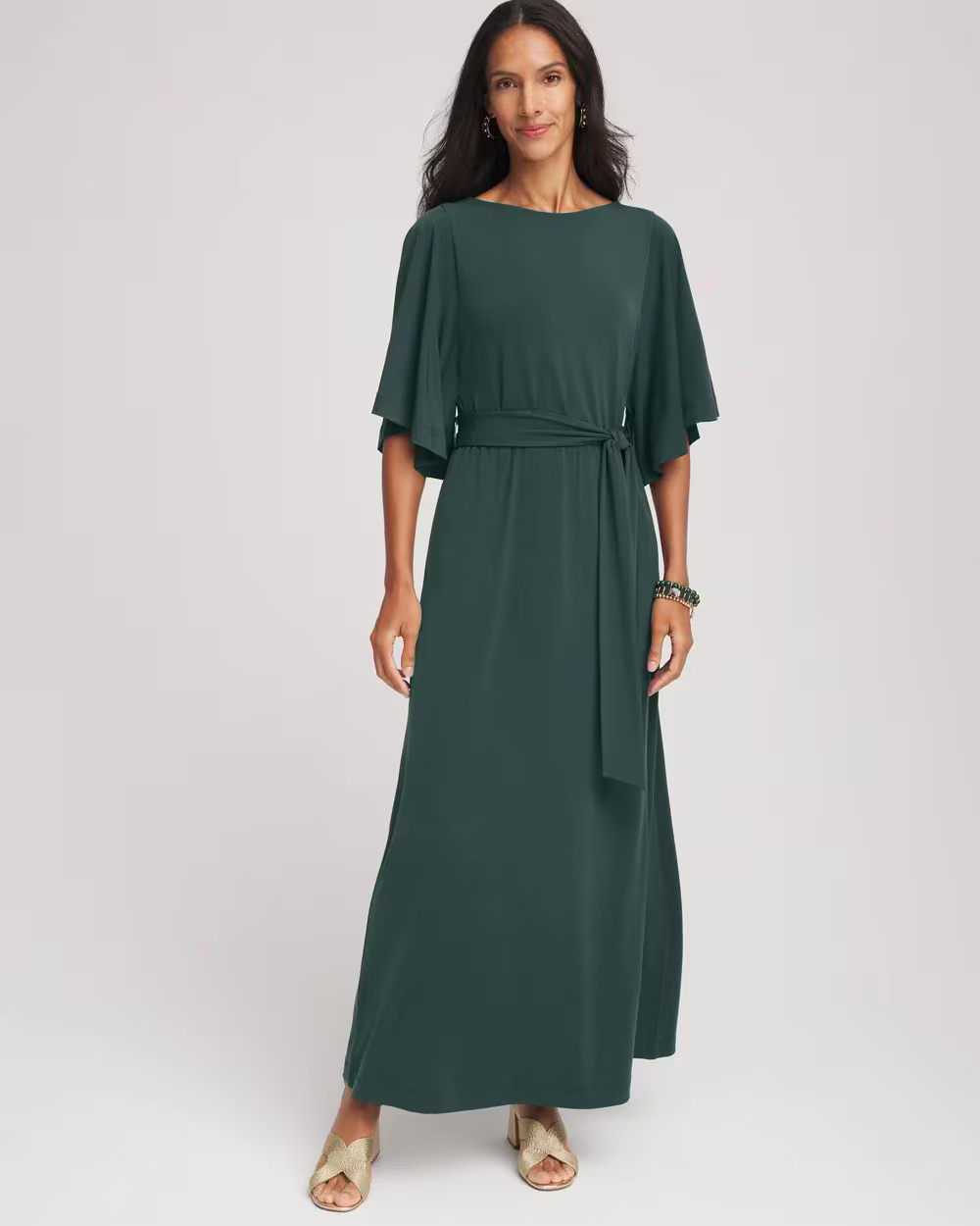 Belted Flutter-Sleeve Maxi Dress | Chico's