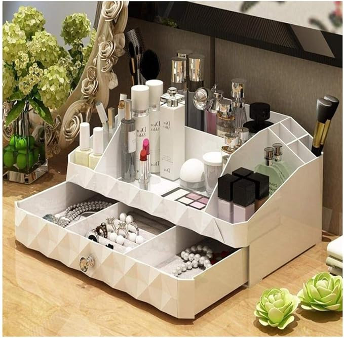 Maxkim Makeup Organizer Jewelry and Cosmetic Storage, Large Capacity,Fit Different Size of Cosmet... | Amazon (US)