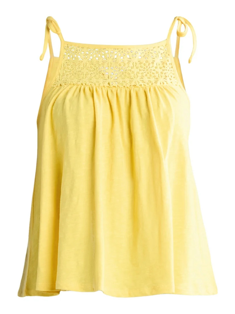 Time and Tru Women's Cotton Crochet Tank Top, Sizes XS-XXXL - Walmart.com | Walmart (US)