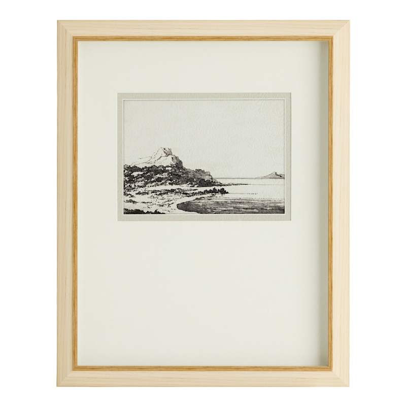Framed Watercolor Coastal Landscape Wall Art, 20x16 | At Home