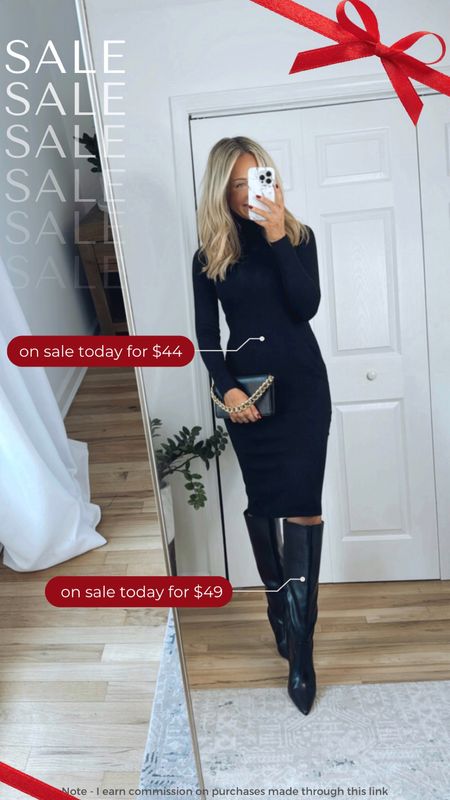 Sweater dress and knee high boots on MAJOR sale today!🙌🏼

#LTKCyberWeek