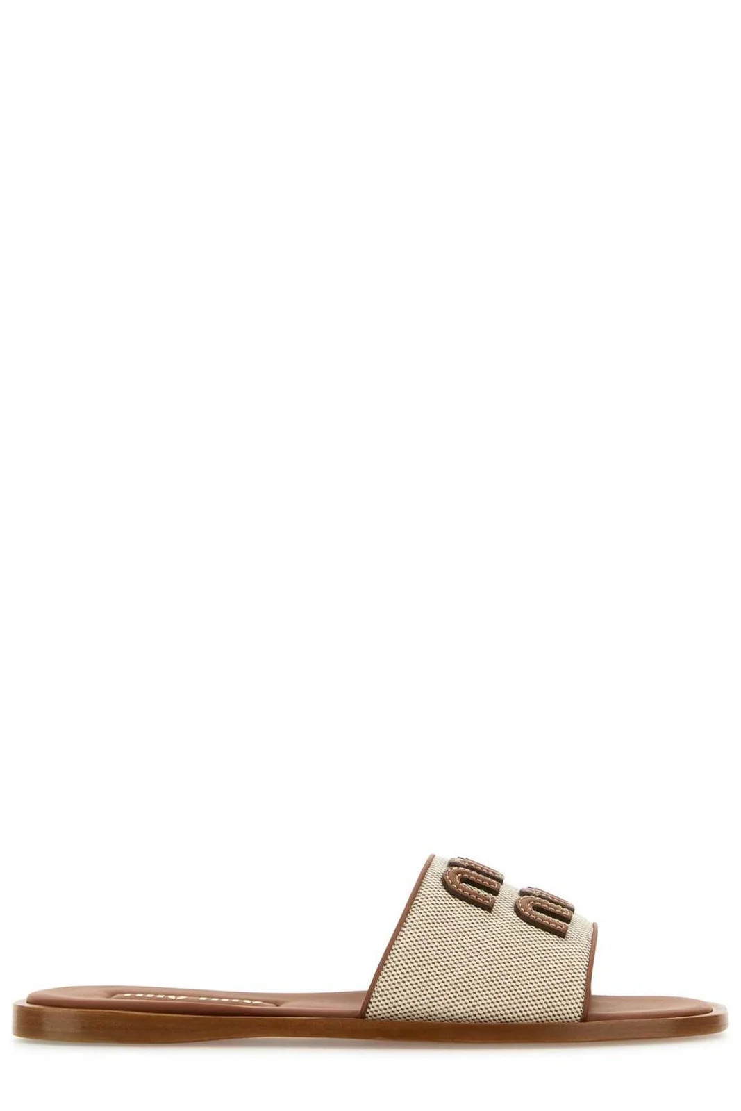 Miu Miu Logo-Detailed Slip-On Sandals | Cettire Global