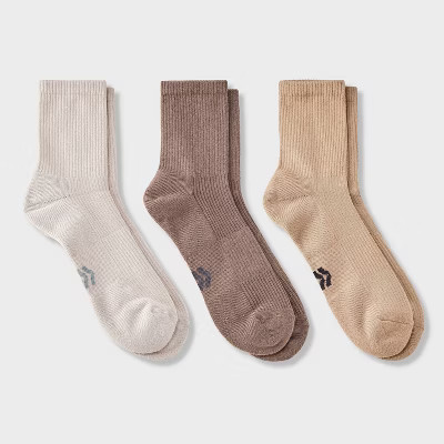 Men's Tonal Quarter 3pk Crew Socks - All In Motion™ Neutral 6-12 | Target