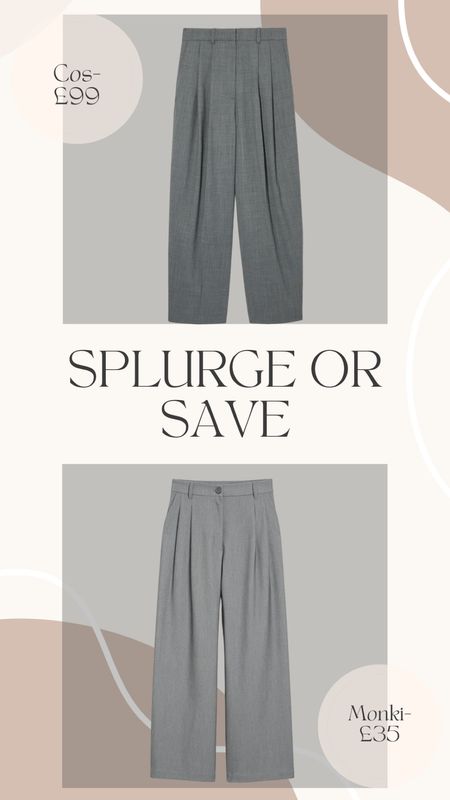 Splurge or Save 
Cos trousers dupe 🤍

#LTKsalealert #LTKstyletip #LTKSeasonal