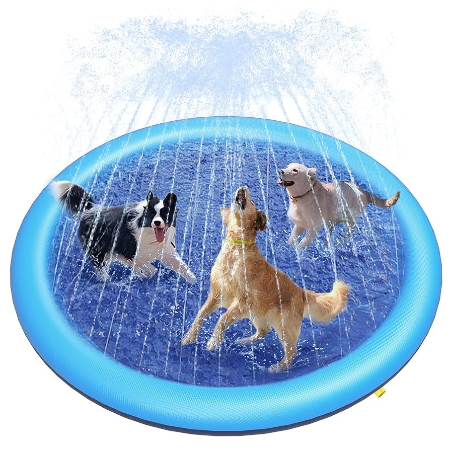 Peteast Splash Pad for Dogs & Kids - Anti-Slip Dog Pool for Large Dogs, 0.58 mm Thickened Durable... | Amazon (US)
