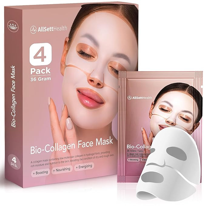 AllSett Health Bio Collagen Face Mask Skin Care Deep Collagen Overnight Mask 36g Mask (4 Pack) | ... | Amazon (US)