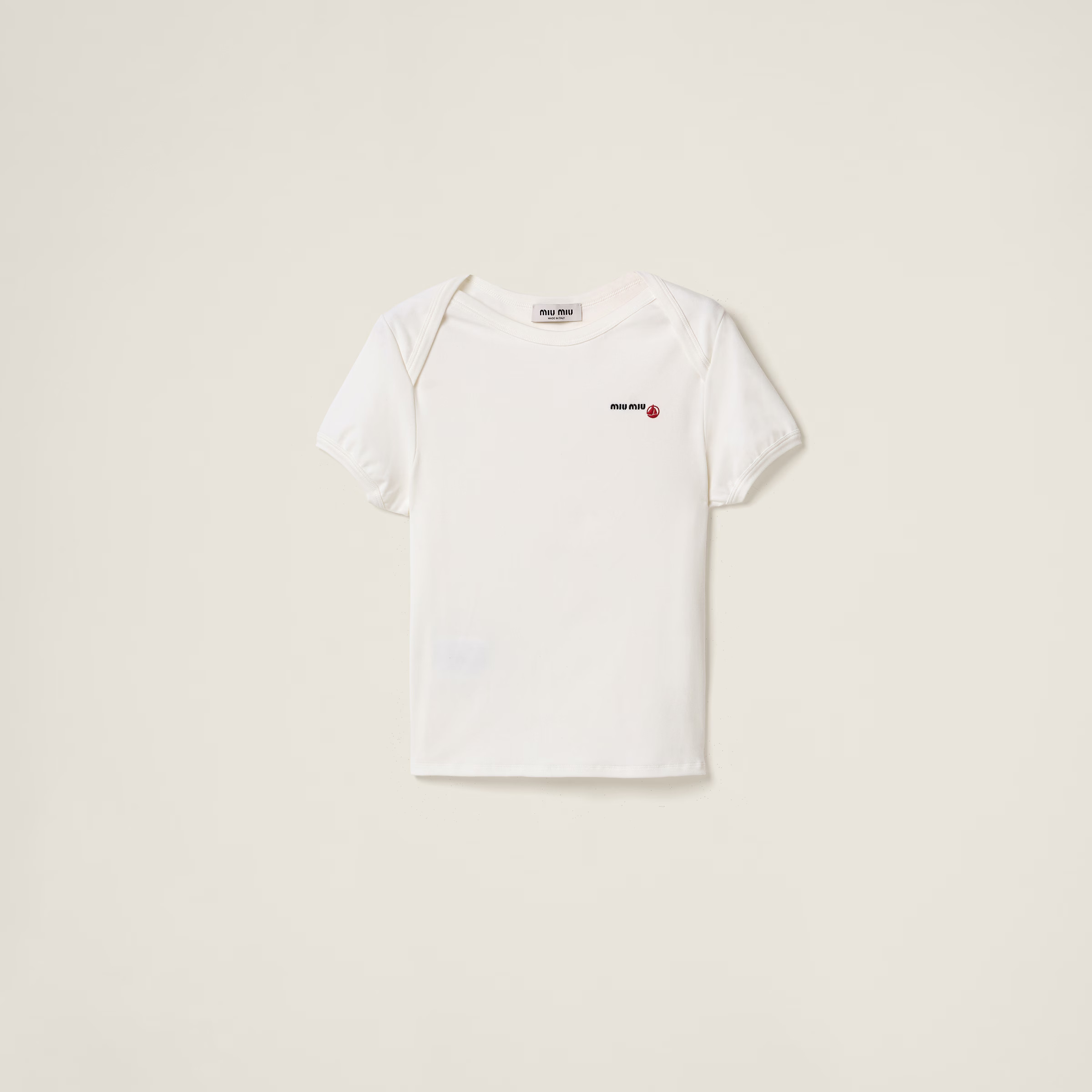 White/white Petit Bateau X Miu Miu Stretch Jersey Regular T-shirt | Miu Miu | Miu Miu INT