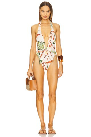 Montce Swim Tropez Tie-Up One Piece in Rooted Floral from Revolve.com | Revolve Clothing (Global)