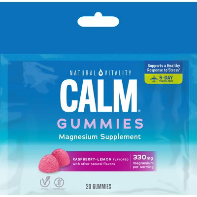 Natural Vitality Calm Magnesium Supplement Gummies, Raspberry Lemon, 330 mg, 20 Count | Target
