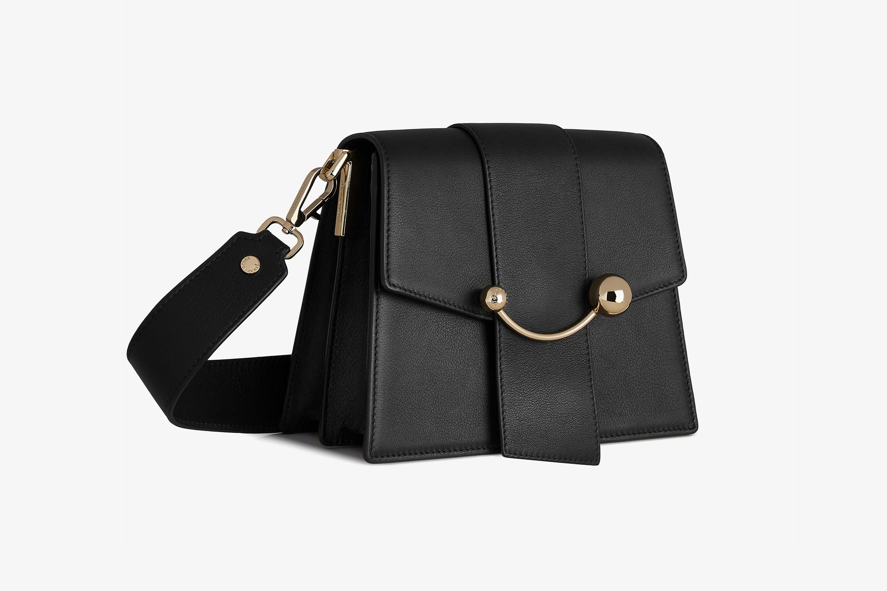 Strathberry - Box Crescent - Leather Shoulder Bag - Black | Strathberry