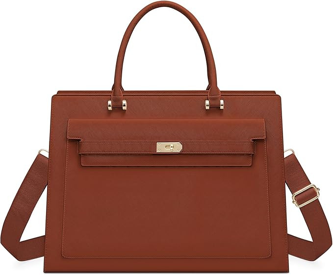 LOVEVOOK Laptop Bag for Women, 15.6 inch Laptop Tote Work Bag Purse, Fashion Leather Computer Bri... | Amazon (US)