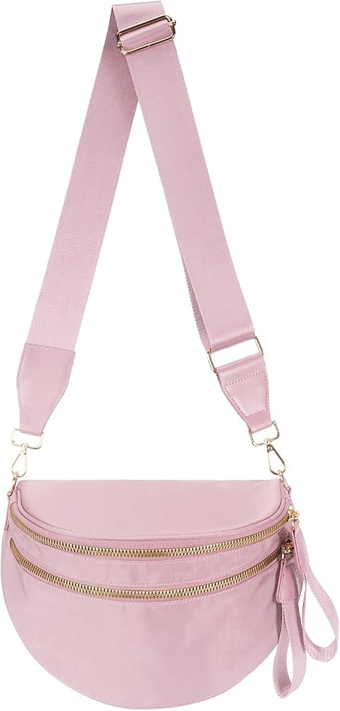 Pure Colour Crossbody Bag Bum Bag for Women,Spacious Purse Fanny Packs Belt Bag,Oversized Bum Bag... | Amazon (US)