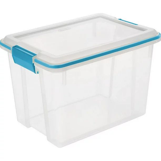 Sterilite 20 Quart Clear Gasket Box with Blue Latches & Gasket | Walmart (US)