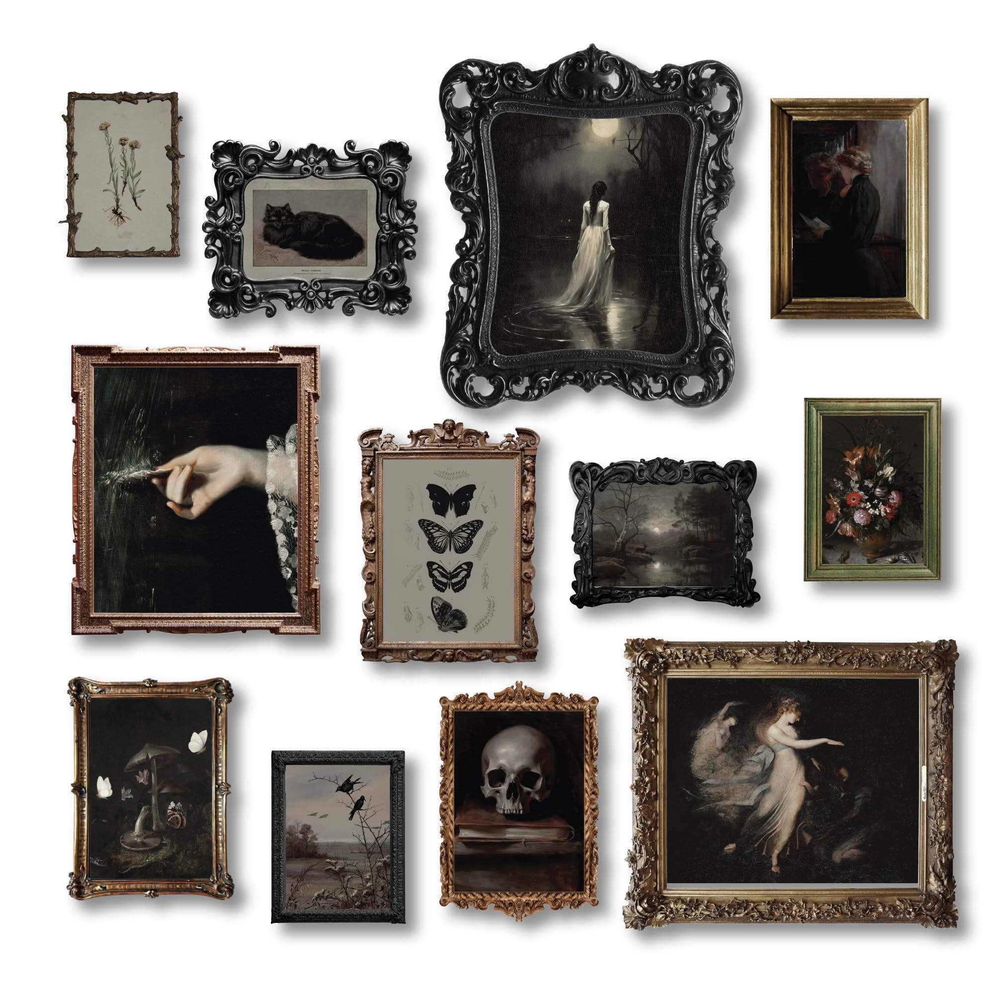 97 Decor Dark Academia Decor - Victorian Gothic Wall Art Prints, Dark Moody Decor Aesthetic Pictures, Creepy Goth Posters Vintage Gothic Painting for Home Bedroom Decorations (8x10 Unframed) | Amazon (US)