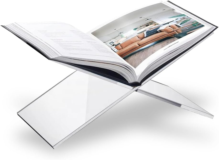 SK Acrylic Book Stand Large - 6 x 12 x 6” - Quran Holder Stand - Acrylic Book Holder for Coffee... | Amazon (US)