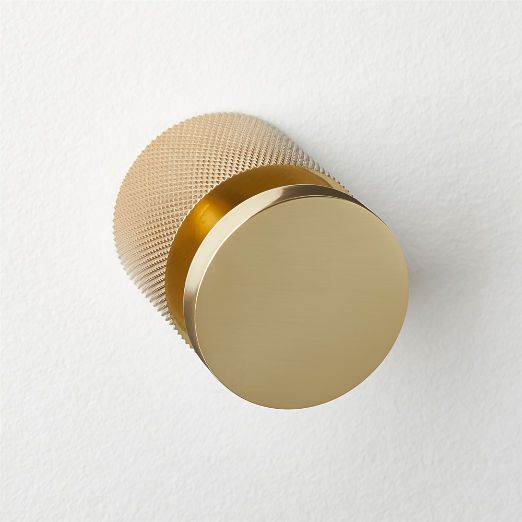 Nicolo Knurled Polished Unlacquered Brass Wall Hook | CB2 | CB2