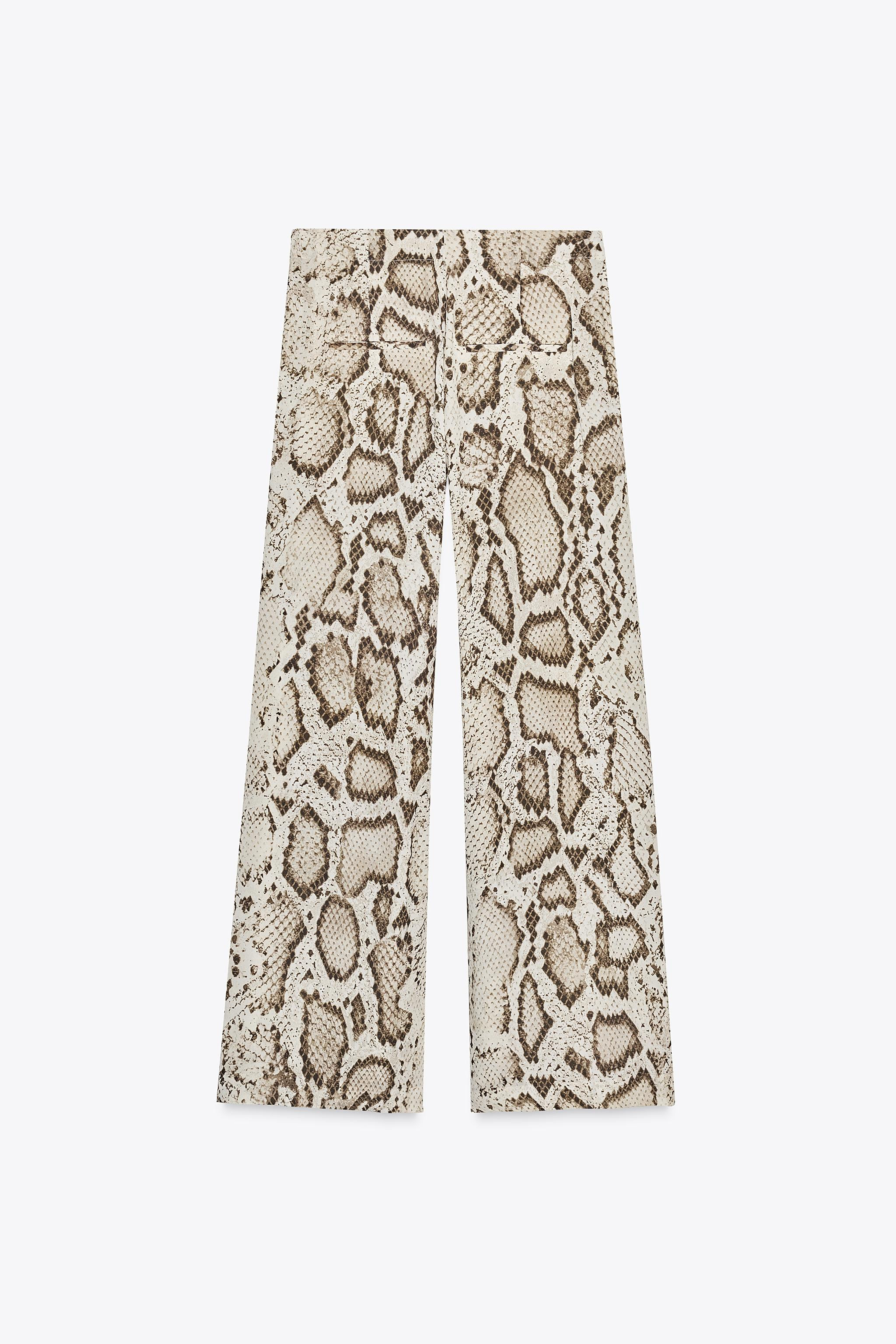 ZW COLLECTION ANIMAL PRINT SEMI-SHEER PANTS | Zara US