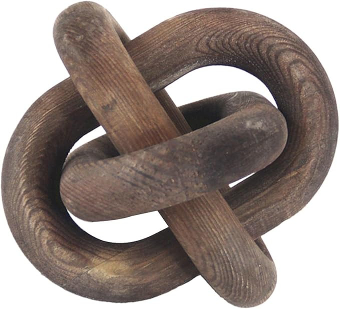 Wood Chain Ornaments 3 Link Wooden Knot for Display Cabinet Desk Handmade Decorative Living Room ... | Amazon (US)
