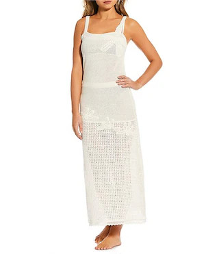 Embroidered Crochet Maxi Dress Cover-Up | Dillard's