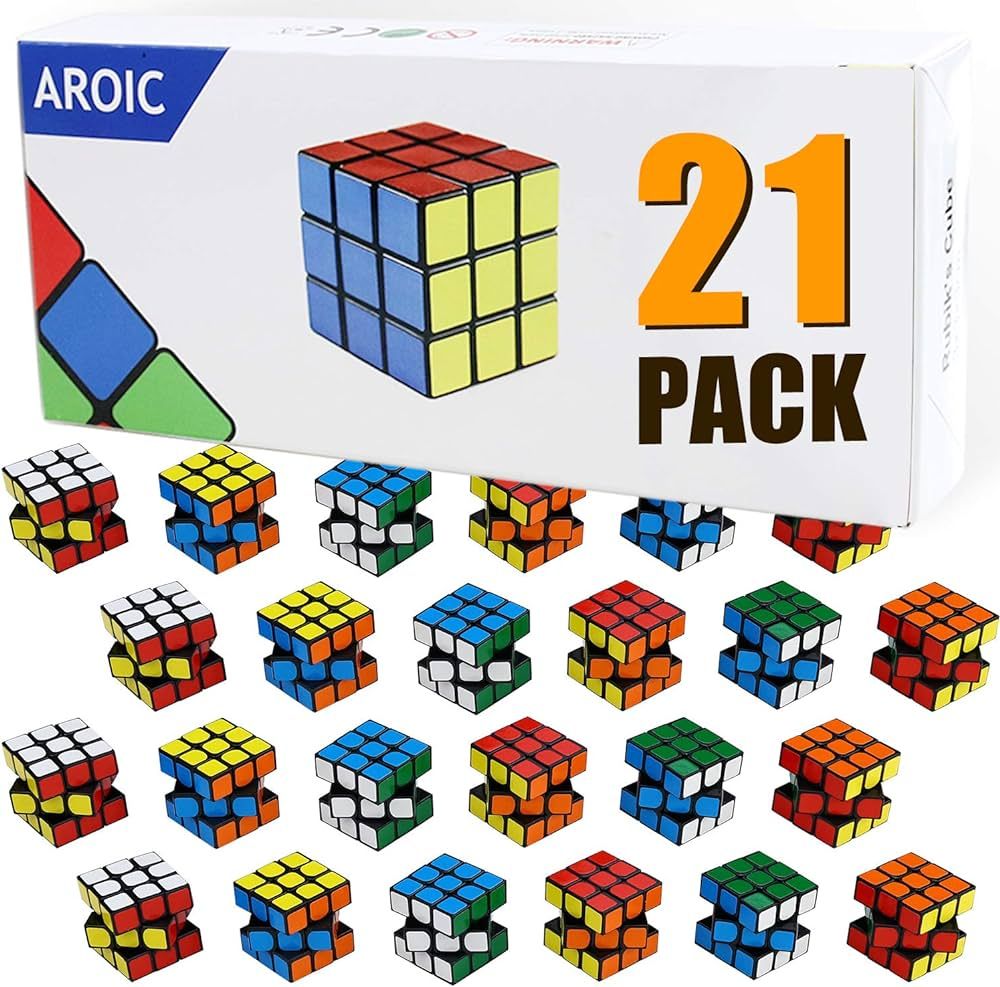 AROIC 21 Pack Mini Cubes, Puzzle Toys, Stress Relief Toys, Party Favors，Birthday Party Gifts,Pa... | Amazon (US)