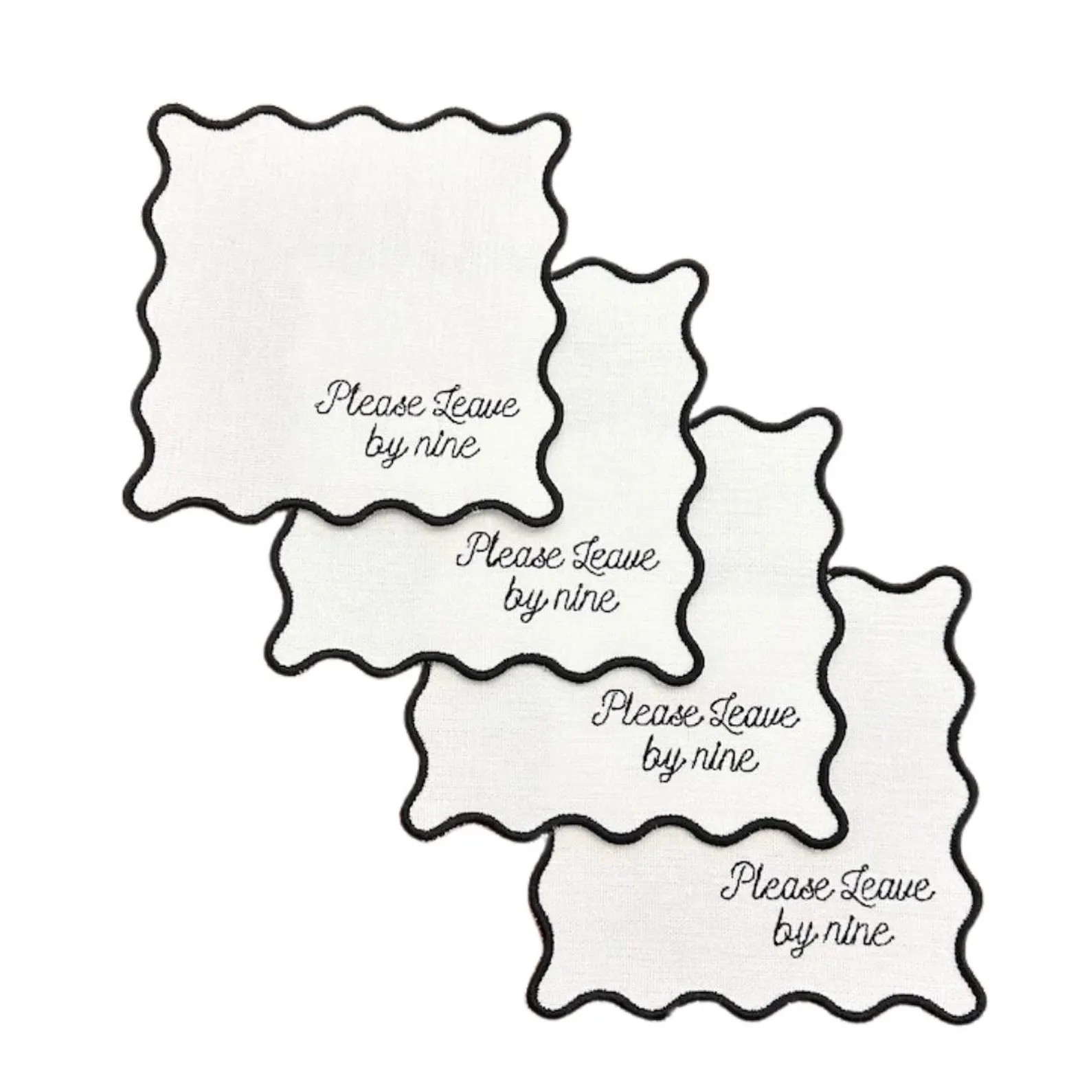Please Leave by Nine Scalloped Cocktail Napkins - Etsy | Etsy (US)