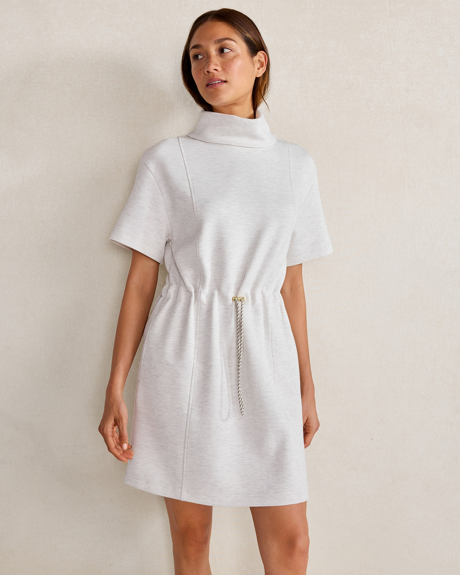 Varley Collared Dress | White Marl | Large | Haven Well Within