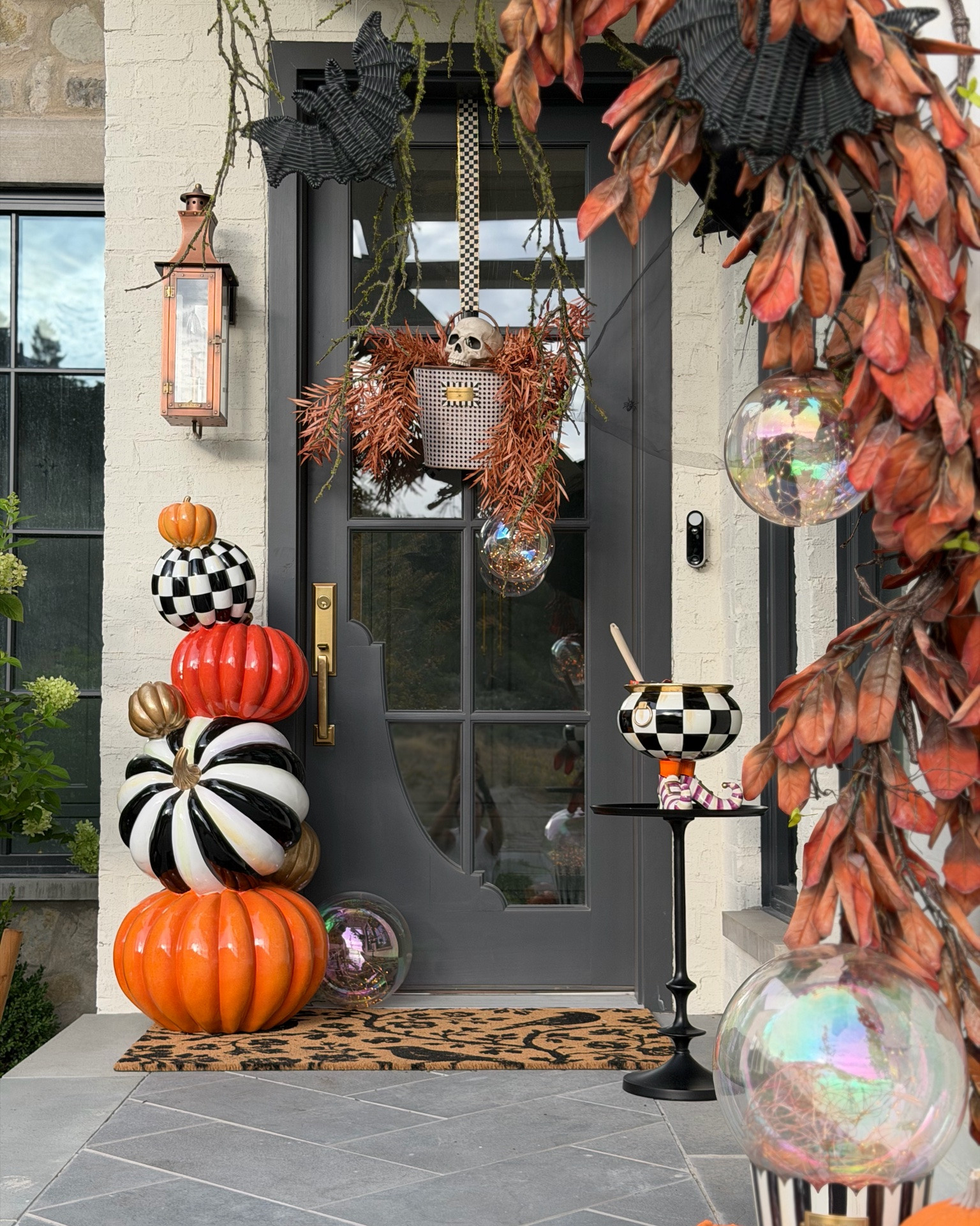 Our fall front porch got a little mystical magic this year. 
Loving this one of a kind hand painted pumpkin stack and the door baskets & dropped flower pots come in a set of 3 and can be used all year round

#LTKHome #LTKSeasonal #LTKSaleAlert