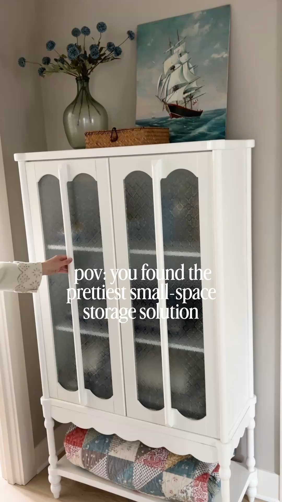 #ad This shallow cabinet from @wayfair fits perfectly beside our tiny stackable laundry closet, giving us a dedicated spot to store linens and laundry supplies without taking up much space. I love that it adds practical storage while bringing so much personality to our hallway.

The scalloped detail is especially charming! The open shelf at the bottom and the legs keeps it feeling airy and not too crowded in this small spot.
 #wayfair #wayfairpartner

#LTKSaleAlert #LTKHome #LTKSeasonal