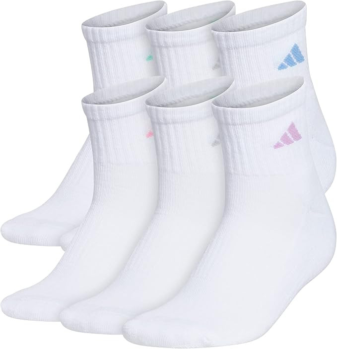 adidas Womens Athletic Cushioned Quarter Socks With Arch Compression (6-pair) | Amazon (US)