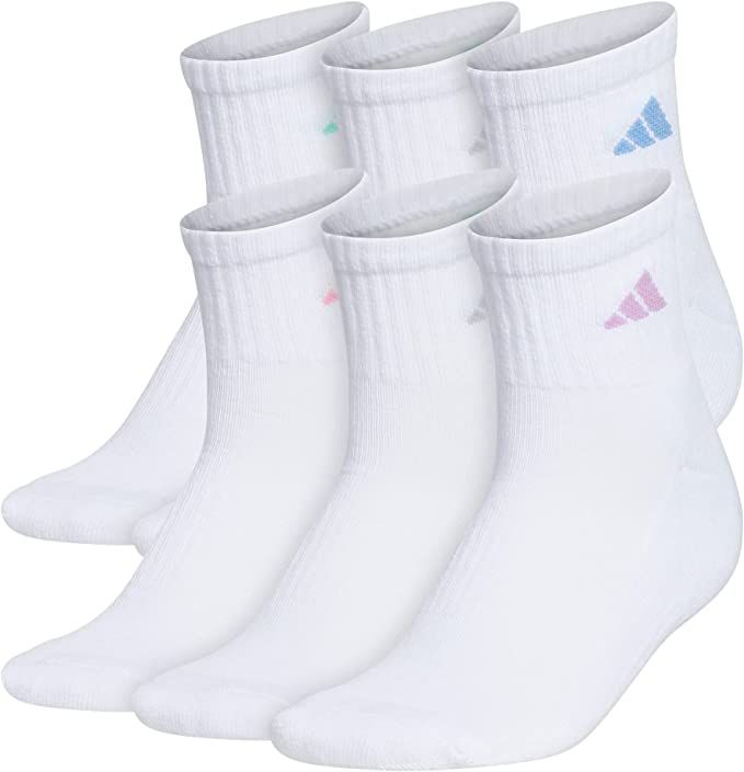 adidas Womens Athletic Cushioned Quarter Socks With Arch Compression (6-pair) | Amazon (US)