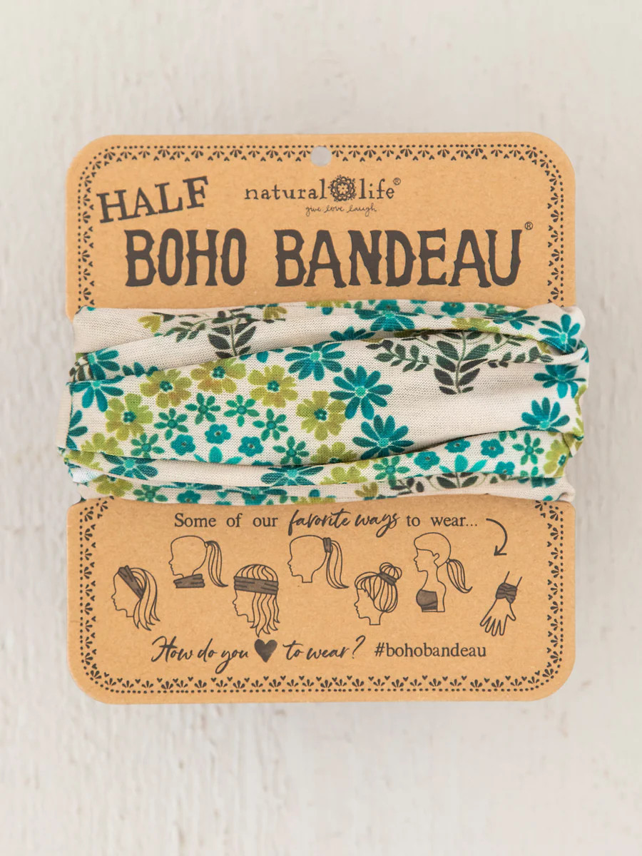 Half Boho Bandeau® Headband - Medallion Cream Floral | Natural Life