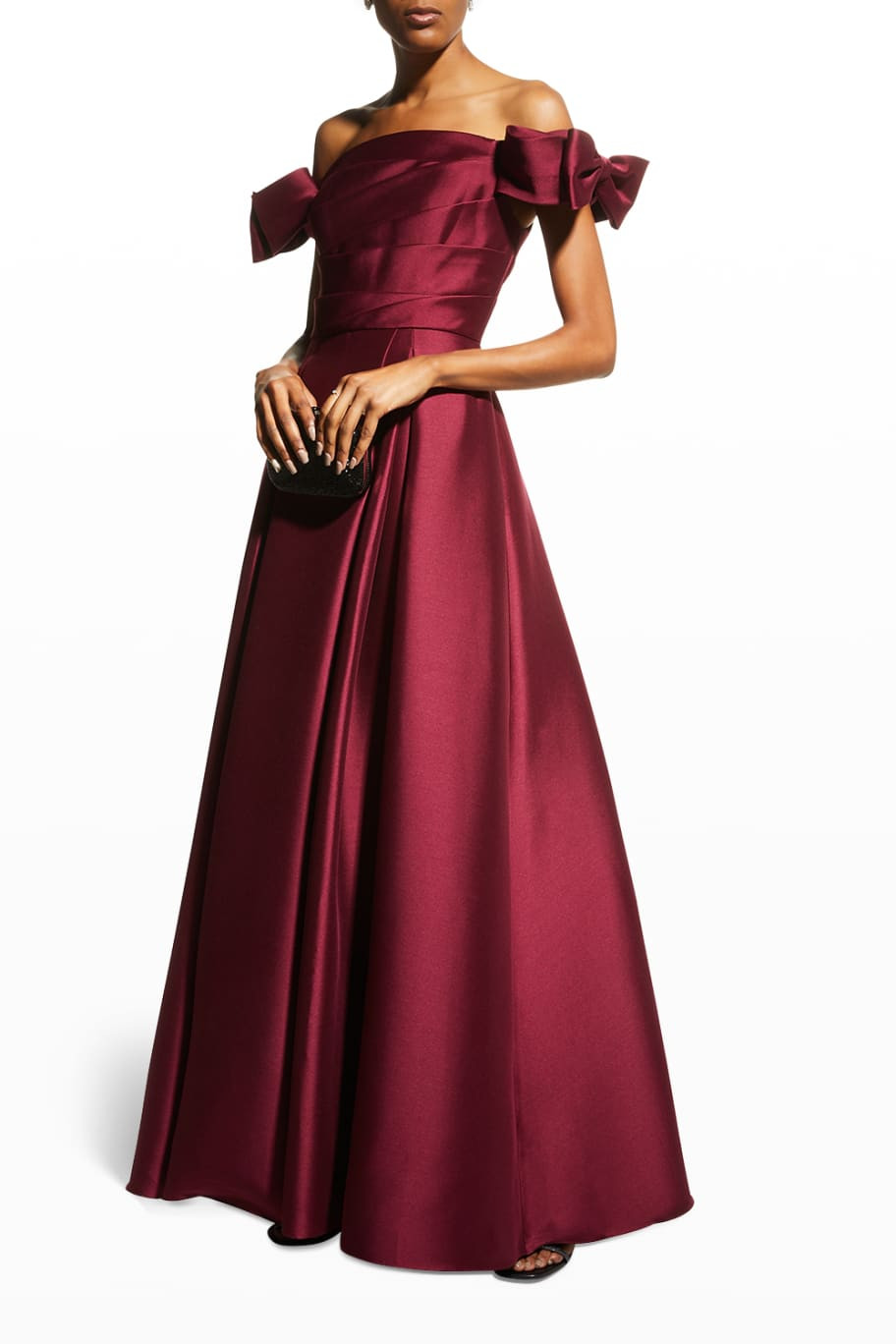 Aidan Mattox Off-the-Shoulder Mikado Ball Gown | Neiman Marcus