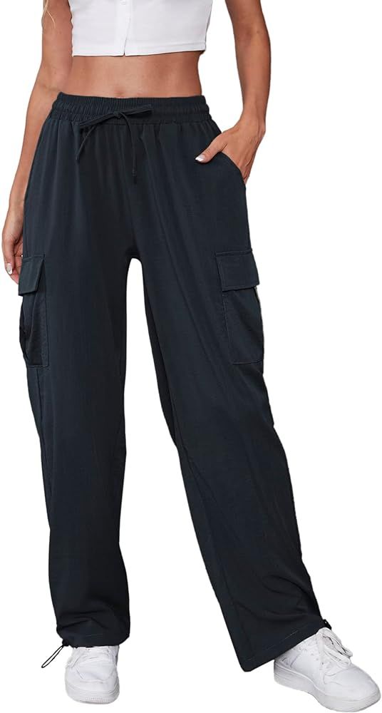 Cargo Pants for Women Quick Dry Hiking Pants High Waist Wide Leg Casual Pants 6 Pockets Beach Pan... | Amazon (US)