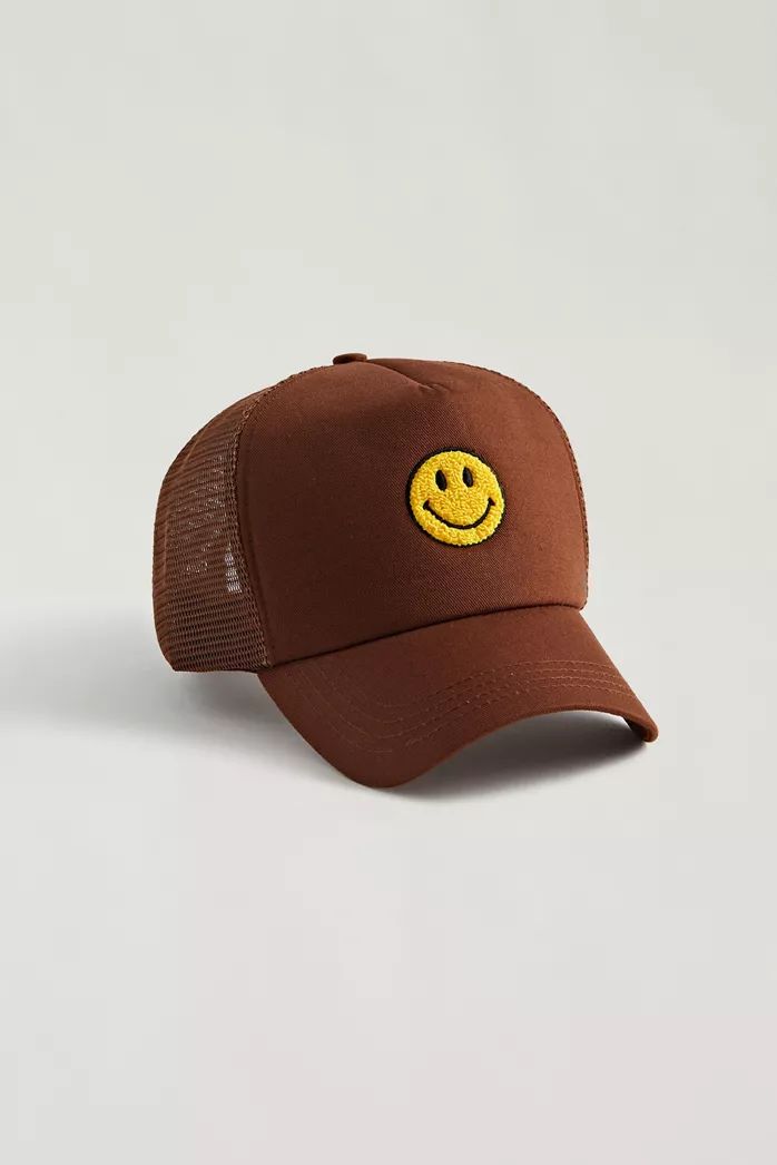 Market X Smiley Chenille Patch Trucker Hat | Urban Outfitters (US and RoW)
