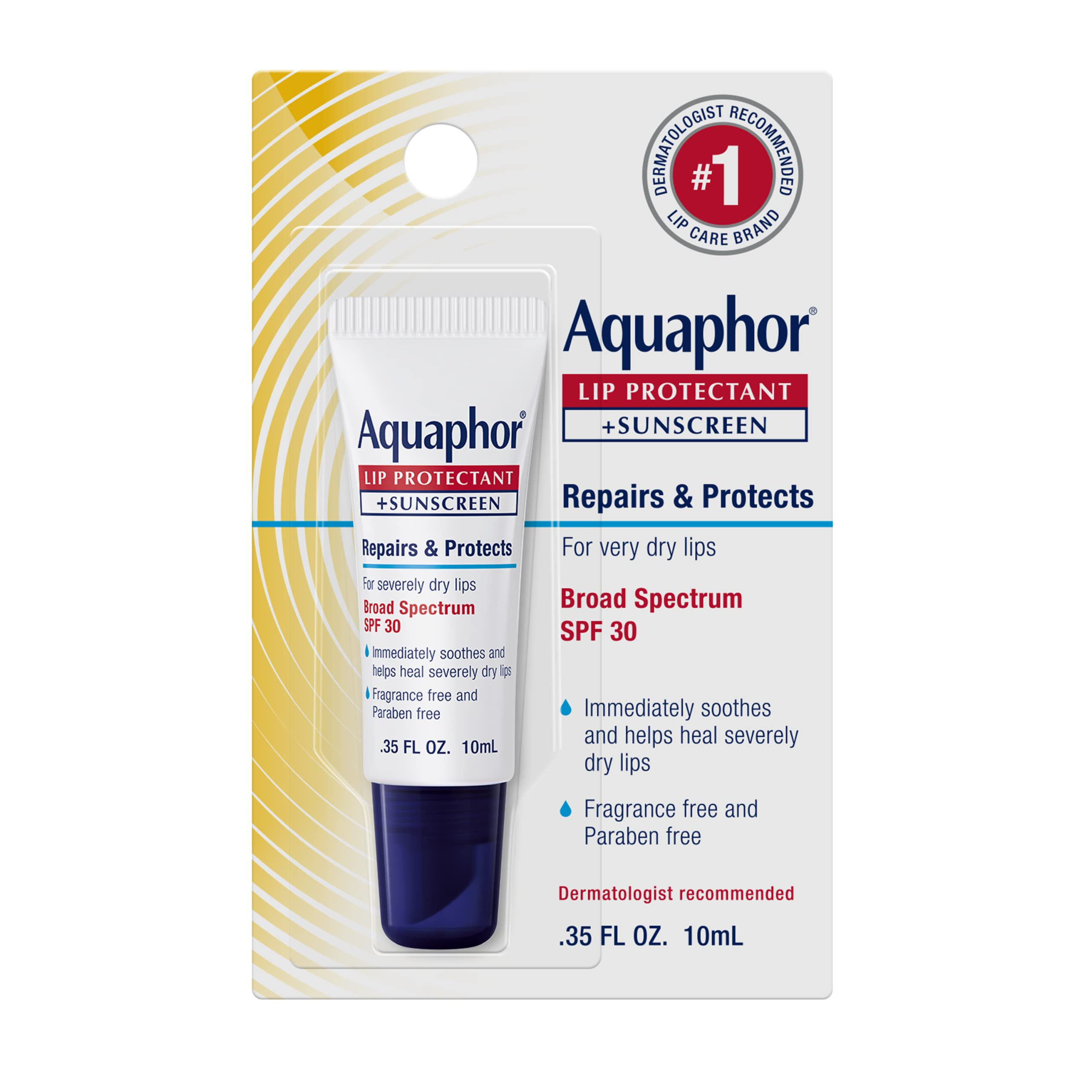 Aquaphor Lip Repair Lip Balm with Sunscreen, Lip Protectant, Lip Balm SPF 30, 0.35 Oz Tube | Amazon (US)